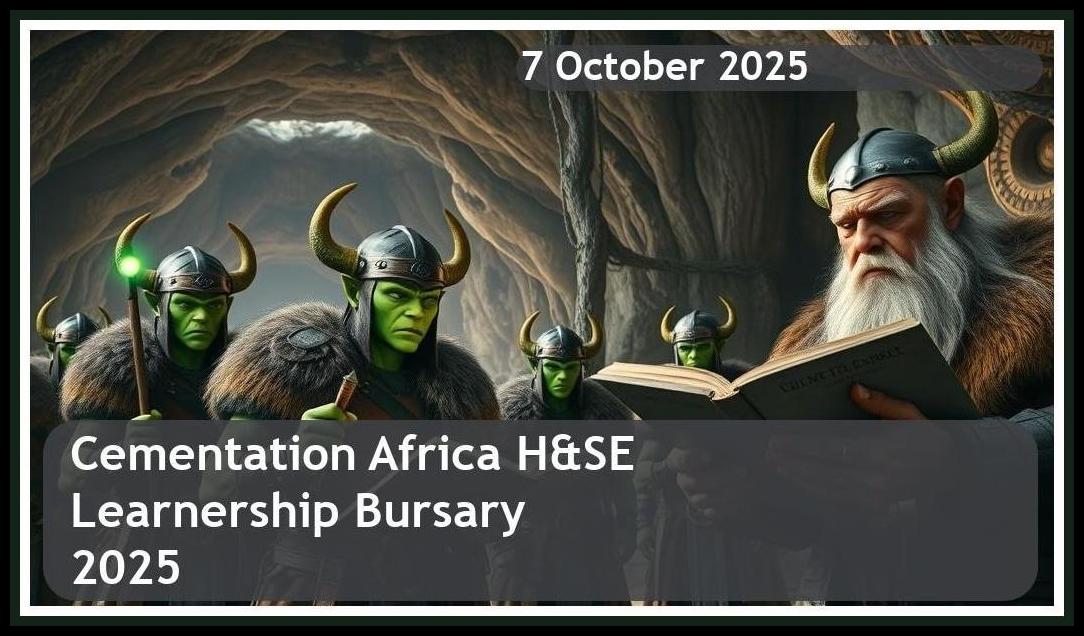 **Cementation Africa H&SE Learnership Bursary 2025 – Closing Date: 7 October 2025 Apply Now!**