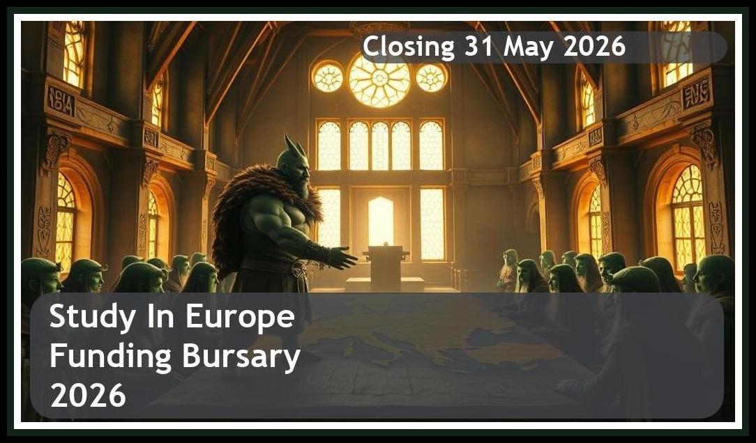 **Study in Europe Funding Tips Bursary 2026 – Closing Date: 31 May 2026 Apply Now!**
