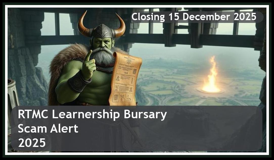 RTMC Learnership Bursary Scam Alert 2025 – Closing Date: 15 December 2025 – Stay Safe!