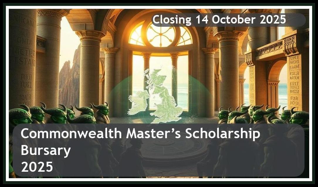 Commonwealth Master’s Scholarship Bursary 2025 – Closing Date: 14 October 2025 Apply Now!