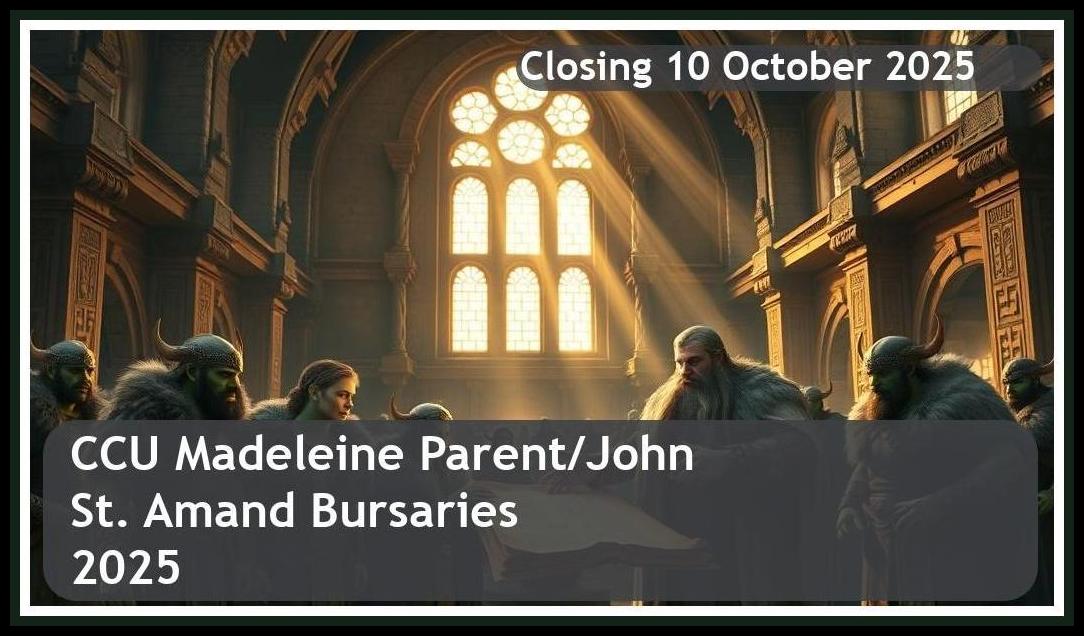 CCU Madeleine Parent/John St. Amand Bursaries 2025 – Closing Date: 10 October 2025 – Apply Now!