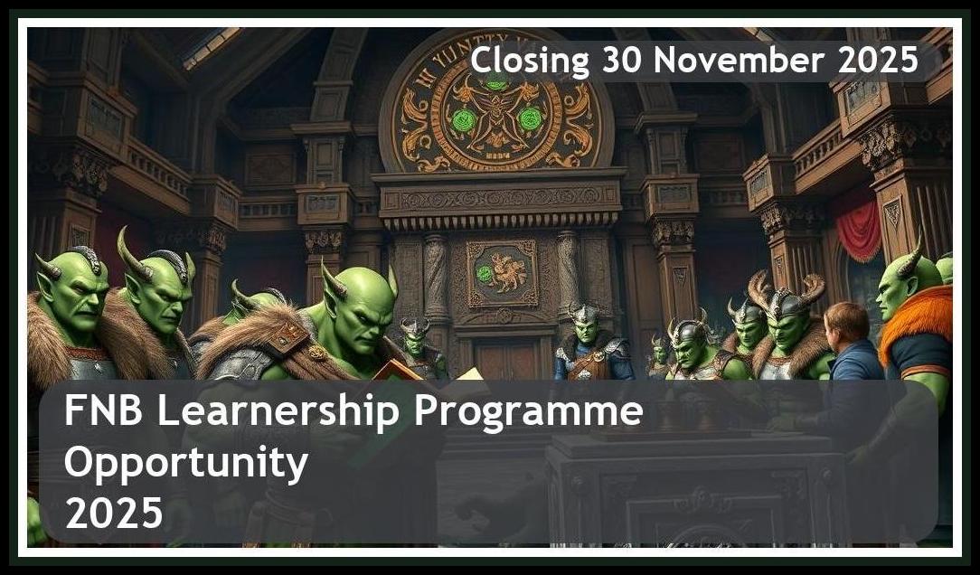 FNB Learnership Programme 2025 – Closing Date: 30 November 2025 Apply Now!