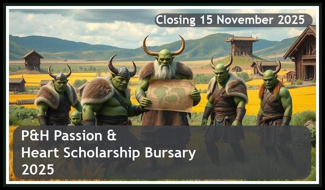 **P&H Passion & Heart Scholarship Bursary 2026 – Closing Date: 15 November 2025 Apply Now**