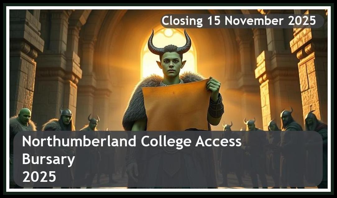 Northumberland College Access Bursary 2025 – Closing Date: 15 November 2025 – Apply Now