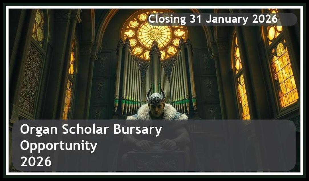 Organ Scholar Bursary 2026 – Closing Date: 31 January 2026 Don’t Miss Out