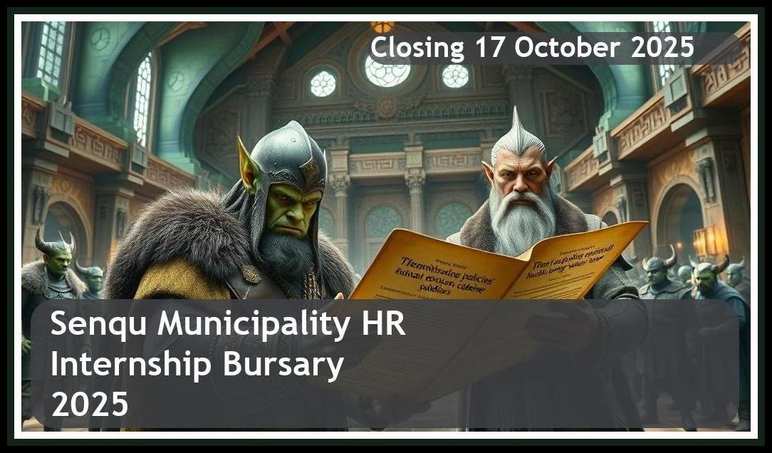 **Senqu Municipality HR Internship Bursary 2025 – Closing Date: 17 October 2025 Apply Now**