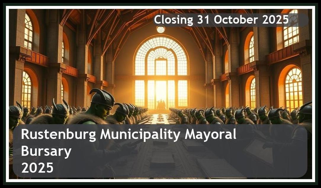 Rustenburg Municipality Mayoral Bursary 2026 – Closing Date: 31 October 2025 Apply Now!