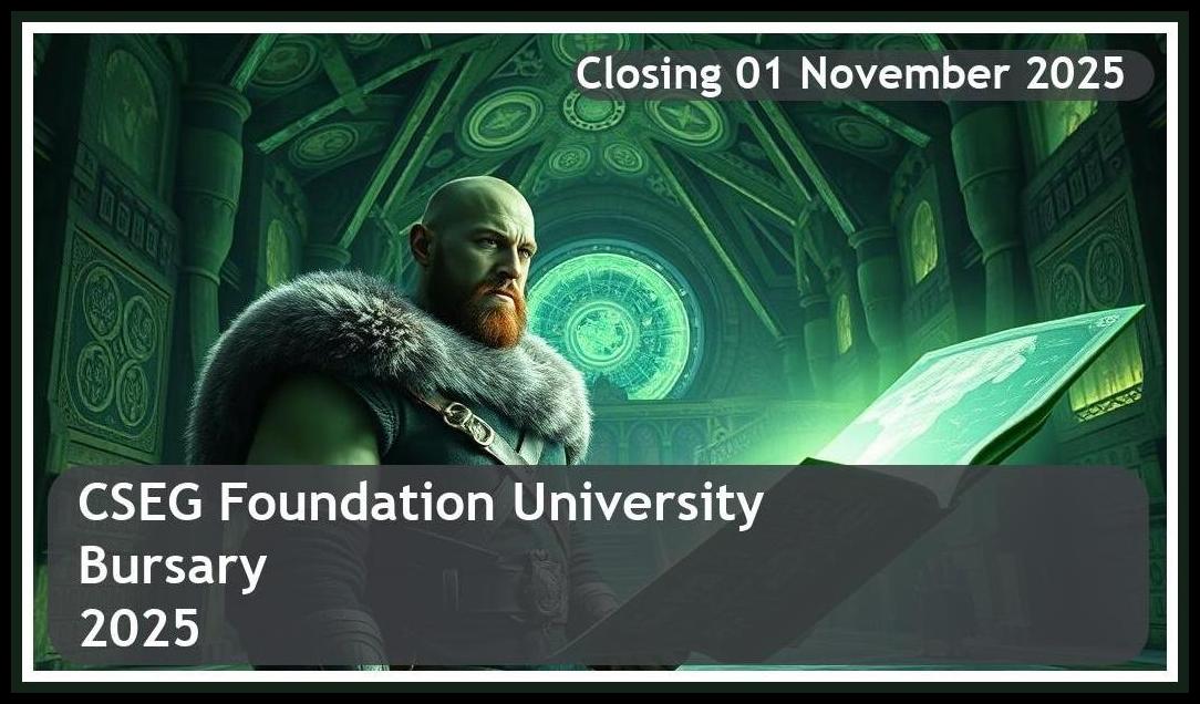 CSEG Foundation University Bursary 2025 – Closing Date: 01 November 2025 – Get Funded!