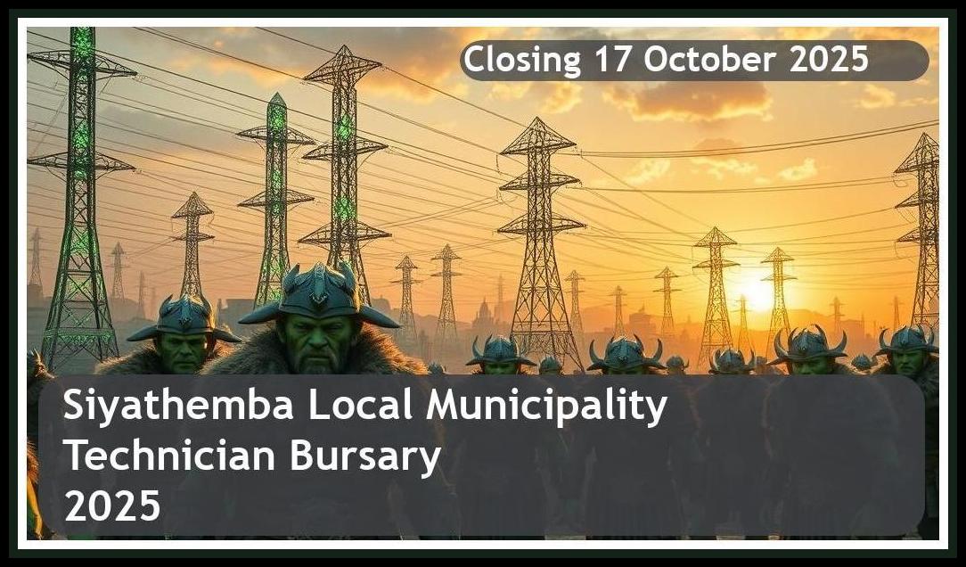 Siyathemba Local Municipality Technician Bursary 2025 – Closing Date: 17 October 2025 – Apply Now!