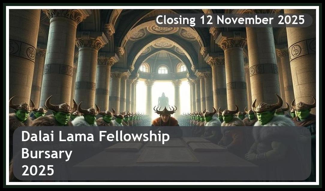 Dalai Lama Fellowship Bursary 2026 – Closing Date: 12 November 2025 Apply Now