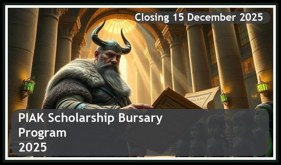 PIAK Scholarship Bursary 2025 – Closing Date: 15 December 2025 Apply Now!