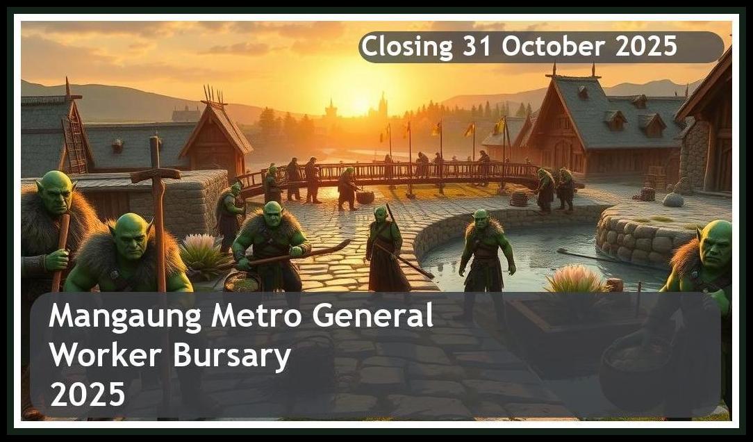 **Mangaung Metro General Worker Bursary 2025 – Closing Date: 31 October 2025 – Apply Now!**