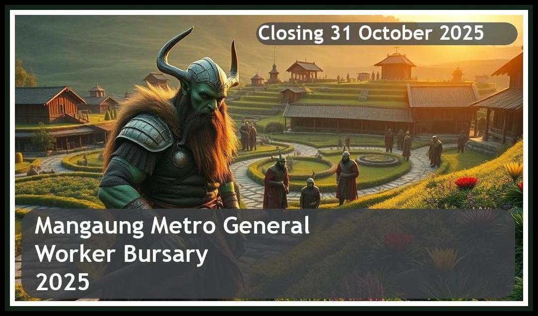 Mangaung Metro General Worker Bursary 2025 – Closing Date: 31 October 2025 Apply Now!