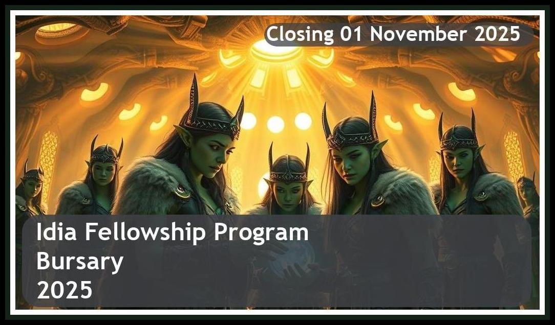 Idia Fellowship Program Bursary 2025 – Closing Date: 01 November 2025, Apply Now!