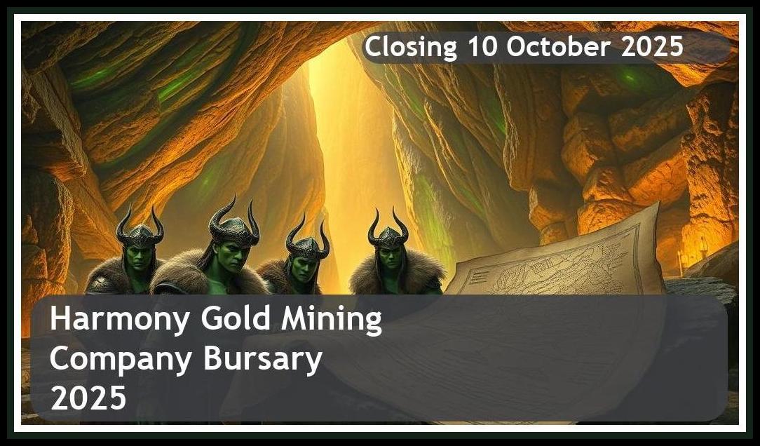 Harmony Gold Mining Company Bursary 2026 – Closing Date: 10 October 2025 – Apply Now!