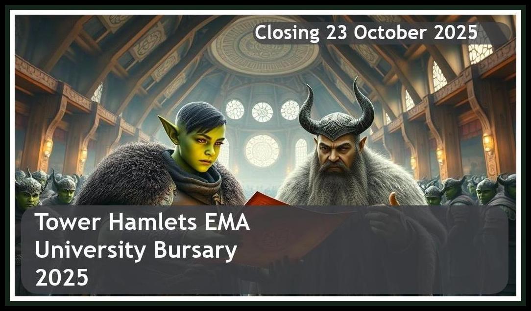 **Tower Hamlets EMA & University Bursary 2026 – Closing Date: 23 October 2025 Apply Now!**