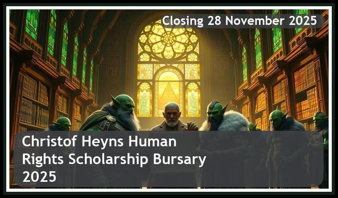 Christof Heyns Human Rights Scholarship Bursary 2026 – Closing Date: 28 November 2025 Apply Now