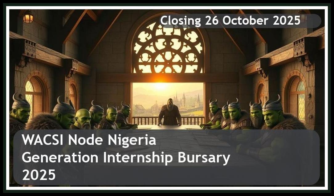 WACSI Node Nigeria Next Generation Internship Bursary 2025 – Closing Date: 26 October 2025 – Apply Now