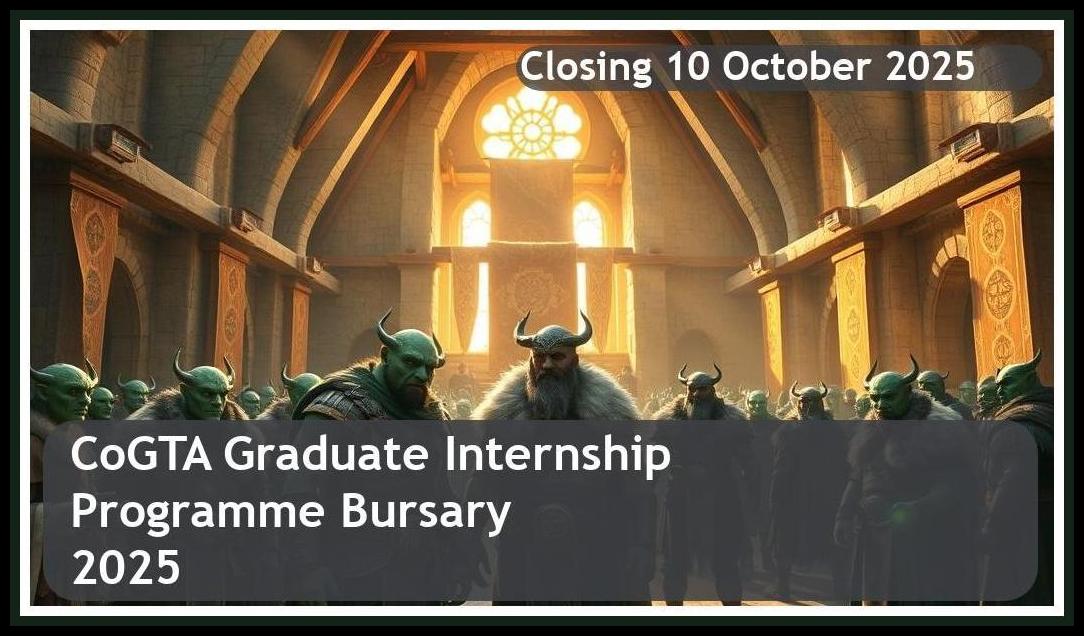**CoGTA Graduate Internship Programme Bursary 2025 – Closing Date: 10 October 2025 – Apply Now!**