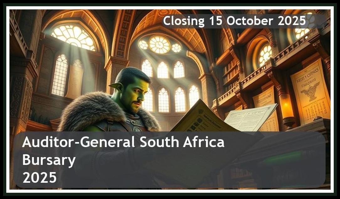 Auditor-General SA Bursary 2025 – Closing Date: 15 October 2025 – Apply Now!