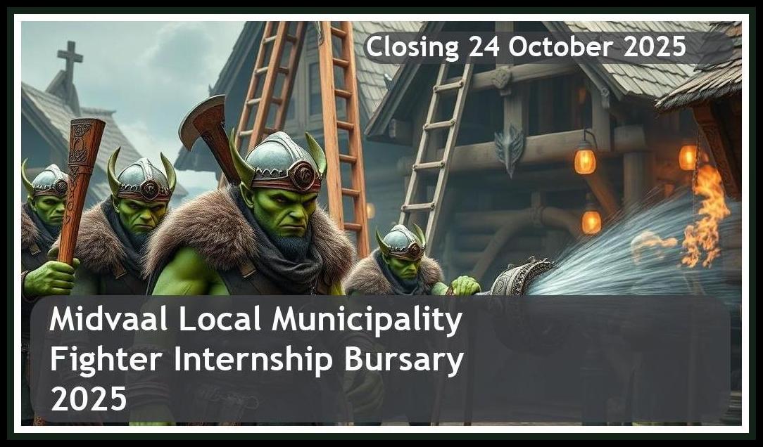 Midvaal Local Municipality Fire Fighter Internship 2025 Bursary – Closing Date: 24 October 2025. Apply!