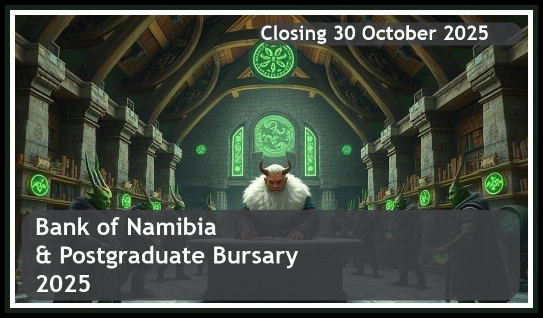 Bank of Namibia Undergraduate & Postgraduate Bursary 2026 – Closing Date: 30 October 2025 Apply Now!