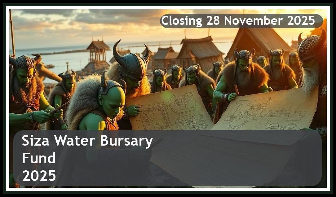 Siza Water Bursary Fund 2025 – Closing Date: 28 November 2025 – Apply Now!