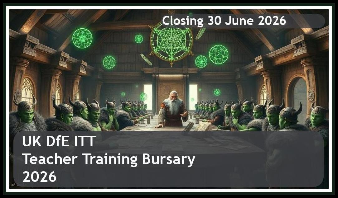 **UK DfE ITT Teacher Training Bursary 2026 – Closing Date: 30 June 2026 – Apply Now!**