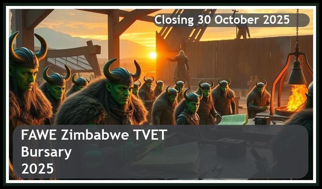 FAWE Zimbabwe TVET Bursary 2026 – Closing Date: 30 October 2025 – Apply Now!