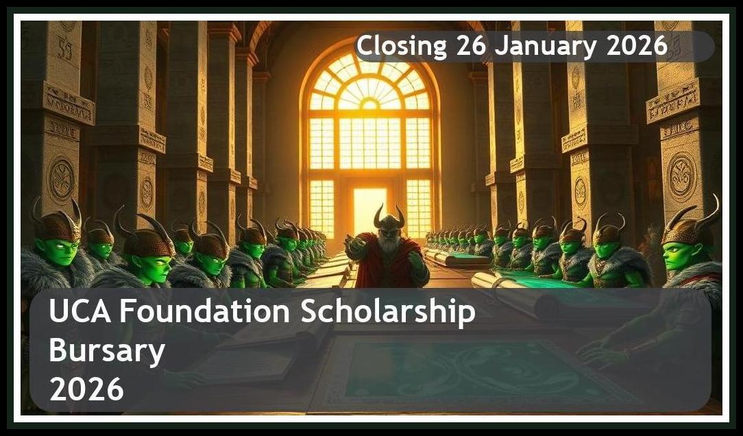 UCA Foundation Scholarship Bursary 2026 – Closing Date: 26 January 2026 – Apply Now