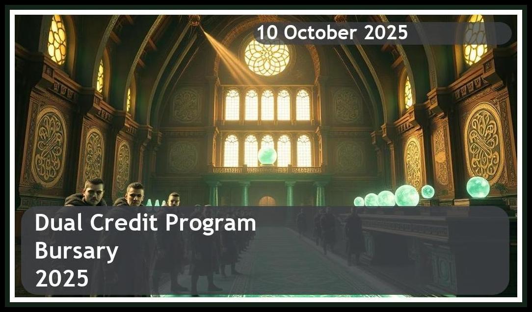 Dual Credit Bursary 2025 – Closing Date: 10 October 2025 – Apply Now!