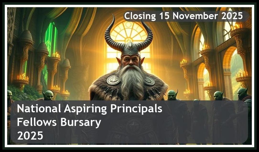National Aspiring Principals Fellows Bursary 2026 – Closing Date: 15 November 2025 Apply Now