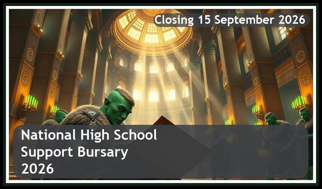 National High School Support Bursary 2026 – Closing Date: 15 September 2026 Apply Now!