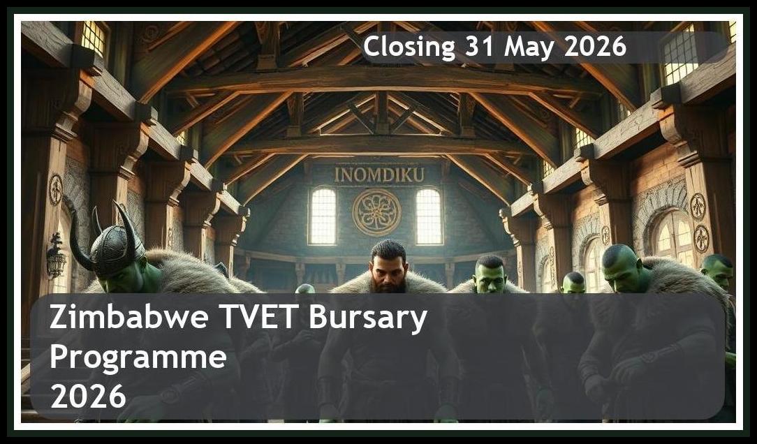 Zimbabwe TVET Bursary Programme 2026 – Closing Date: 31 May 2026 – Apply Now!