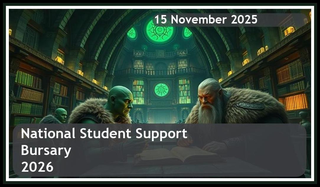 National Student Support Bursary 2026 – Closing Date: 15 November 2025 Apply Now!