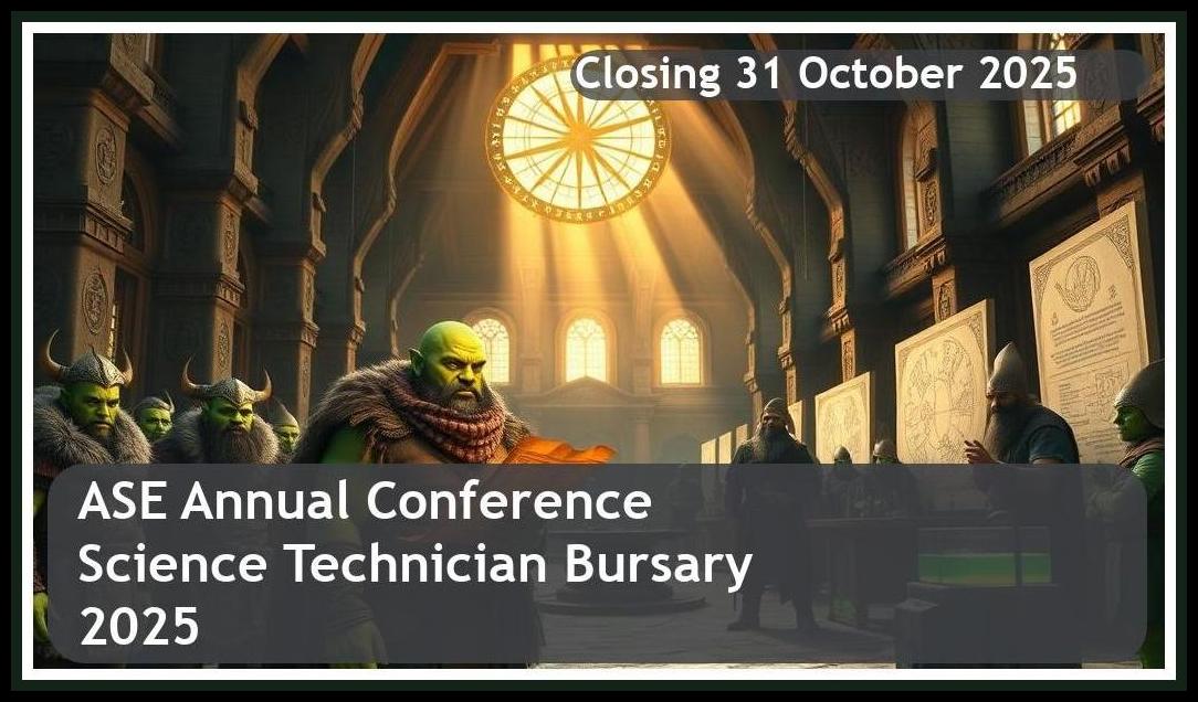 ASE Annual Conference Science Technician Bursary 2026 – Closing Date: 31 October 2025 – Apply Now!