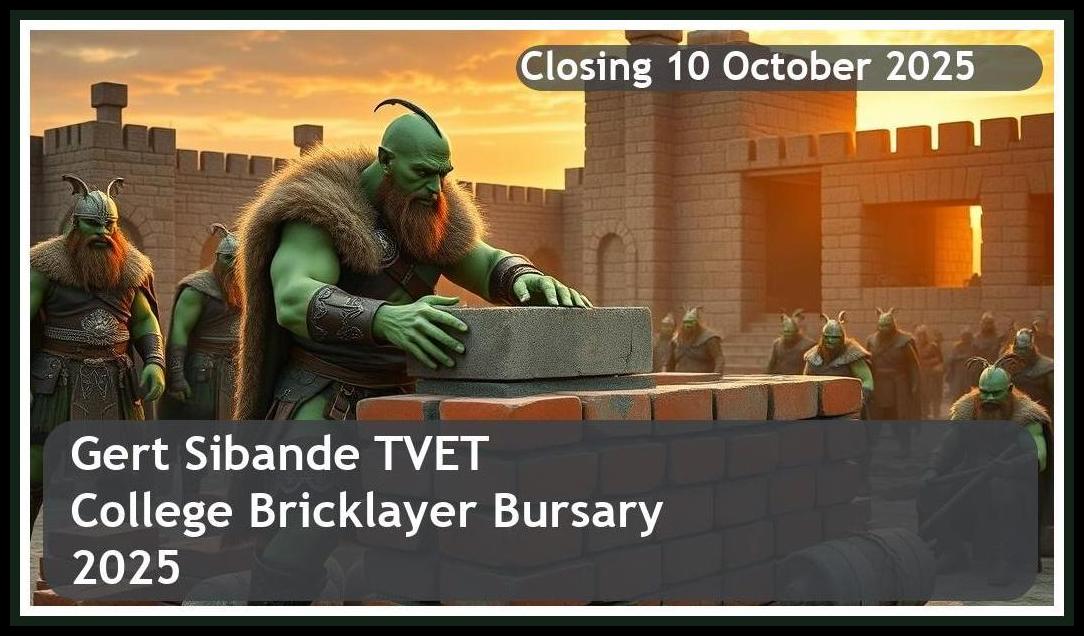 **Gert Sibande TVET College Bricklayer Bursary 2025 – Closing Date: 10 October 2025 Apply Now!**