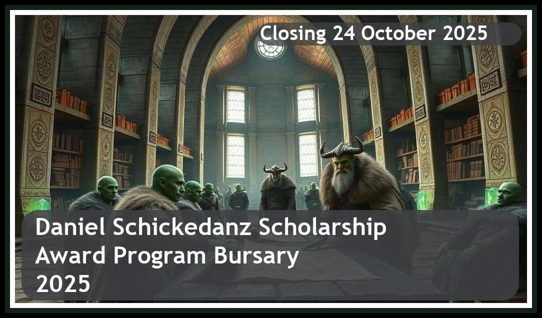 Daniel Schickedanz Scholarship Award Program Bursary 2025 – Closing Date: 24 October 2025 – Apply Now!