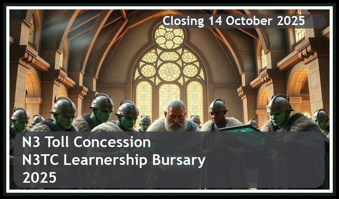 **N3 Toll Concession (N3TC) Learnership Bursary 2025 – Closing Date: 14 October 2025 Apply Now!**