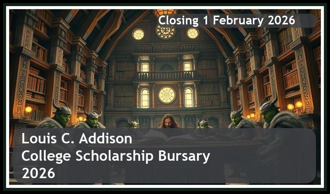 Louis C. Addison College Scholarship Bursary 2026 – Closing Date: 1 February 2026 – Apply Now!