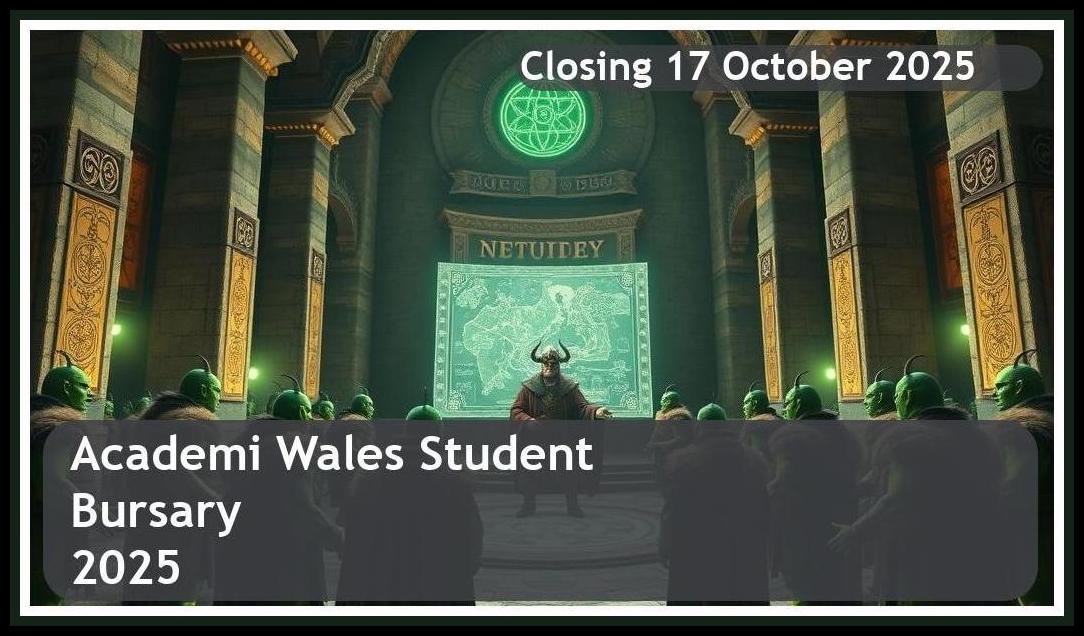 **Academi Wales Bursary 2025 – Closing Date: 17 October 2025 Apply Now!**