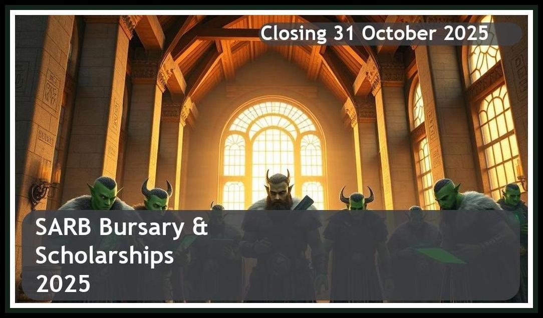 SARB Bursary & Scholarships 2026 – Closing Date: 31 October 2025 – Apply Now!