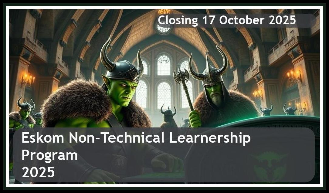 Eskom Non-Technical Learnership 2025 – Closing Date: 17 October 2025 – Apply Now!