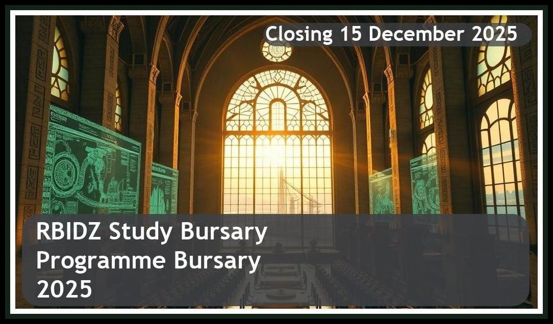 RBIDZ Study/Bursary Programme 2026 Bursary – Closing Date: 15 December 2025 Apply Now!