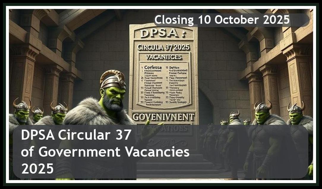 DPSA Circular 37 of 2025 Government Vacancies – Closing Date: 10 October 2025 Apply Now
