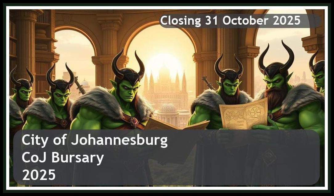 City of Johannesburg (CoJ) Bursary 2026 – Closing Date: 31 October 2025 Apply Now!