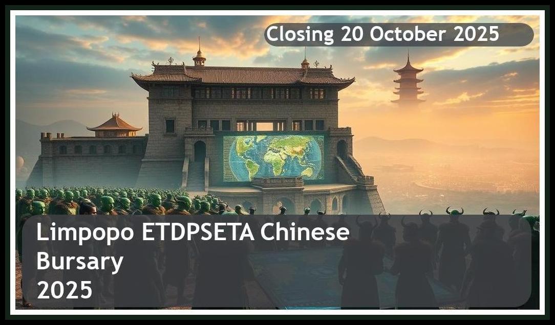 Limpopo ETDPSETA Chinese Bursary 2026 – Closing Date: 20 October 2025 Apply Now!