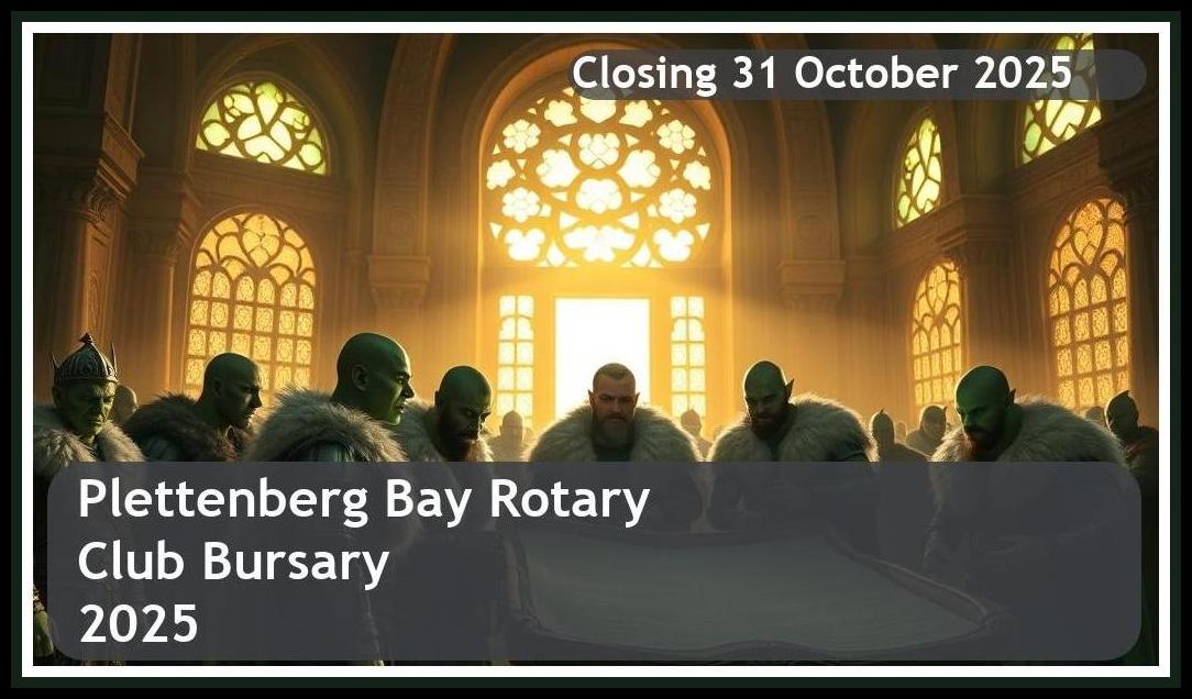 Plettenberg Bay Rotary Club Bursary 2026 – Closing Date: 31 October 2025 Apply Now!