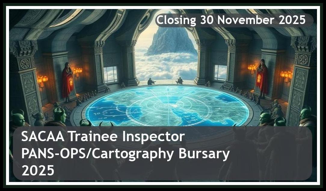 **SACAA Trainee Inspector PANS-OPS/Cartography Bursary 2025 – Closing Date: 30 November 2025 Apply Now!**