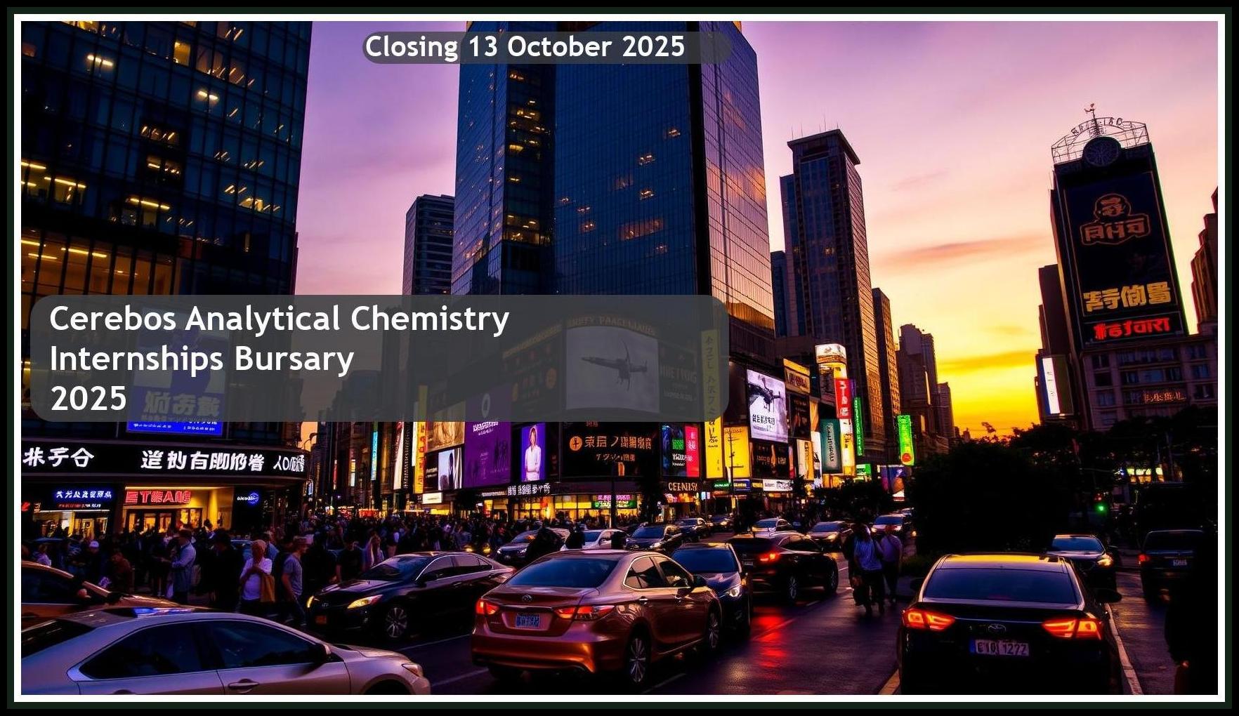 Cerebos Analytical Chemistry Internships Bursary 2025 – Closing Date: 13 October 2025 Apply Now!